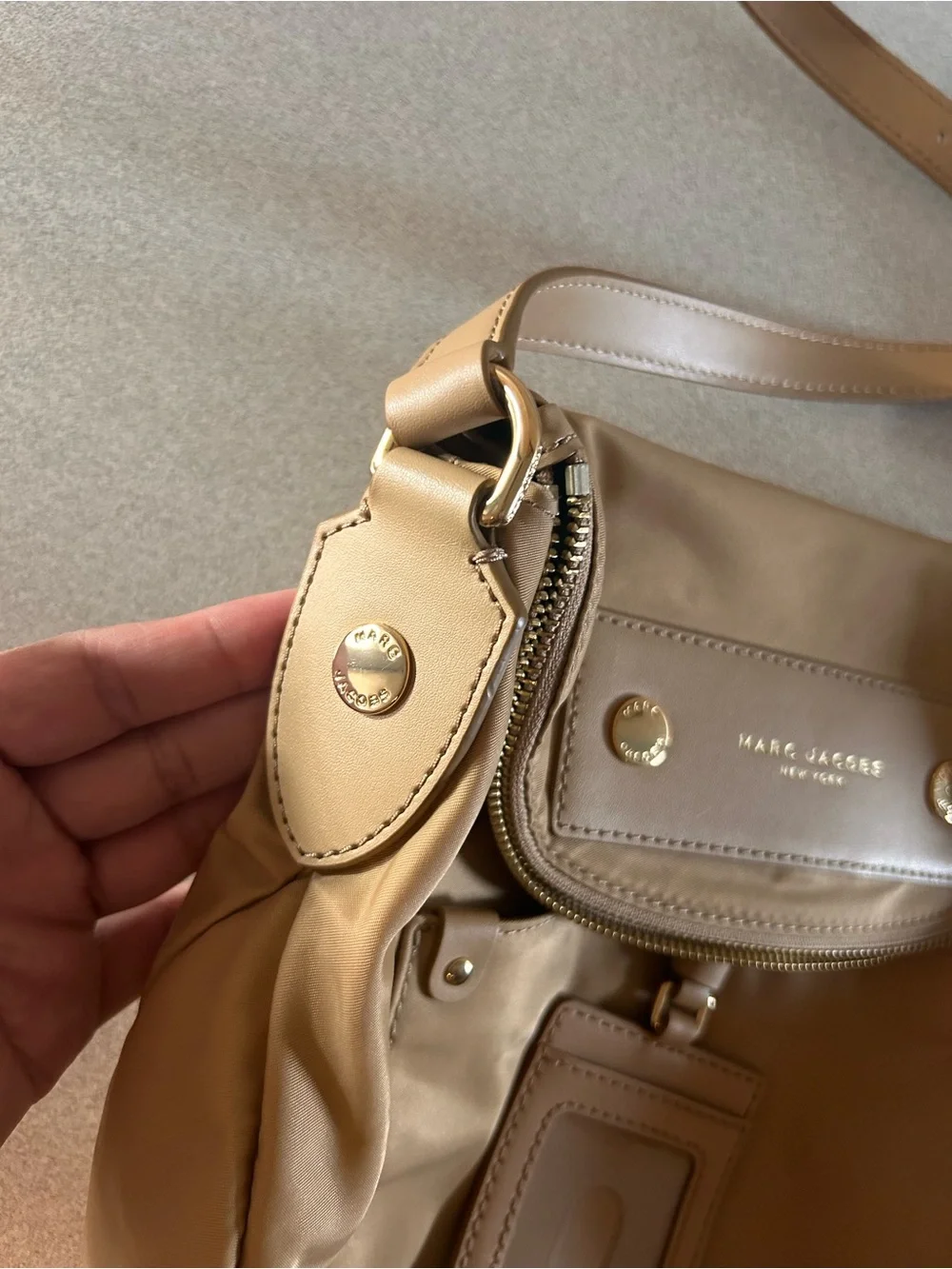 Marc Jacobs Camel/Tan Crossbody Bag with Front Pocket